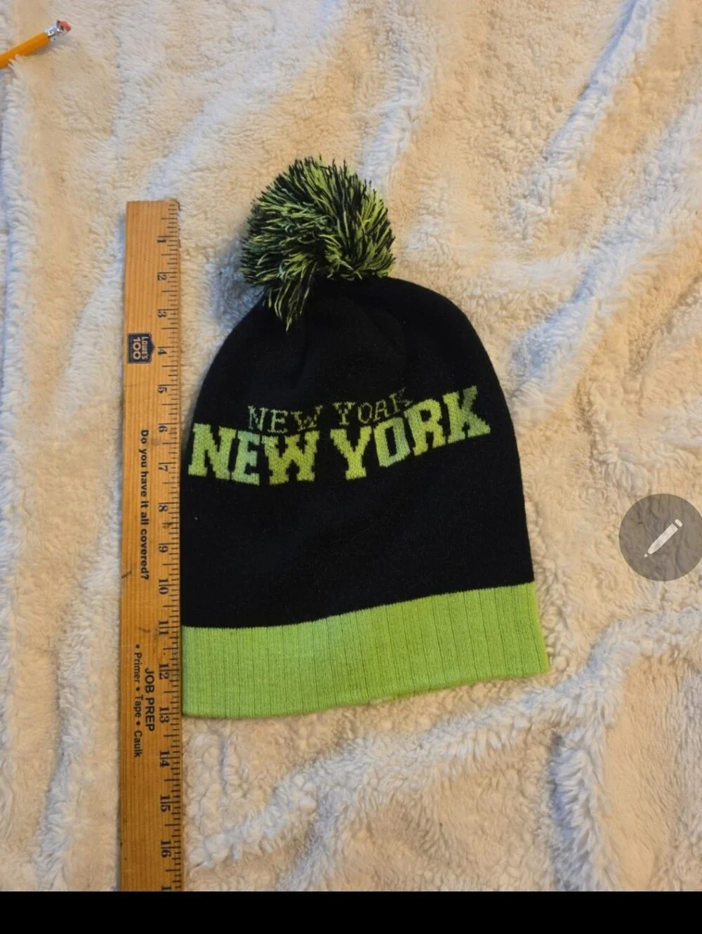 070226 pom pom beanie hat for men New York One size Fit most Multiple Co Winter